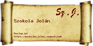 Szokola Jolán névjegykártya