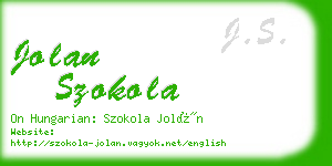 jolan szokola business card